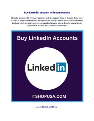 Buy LinkedIn account with connections