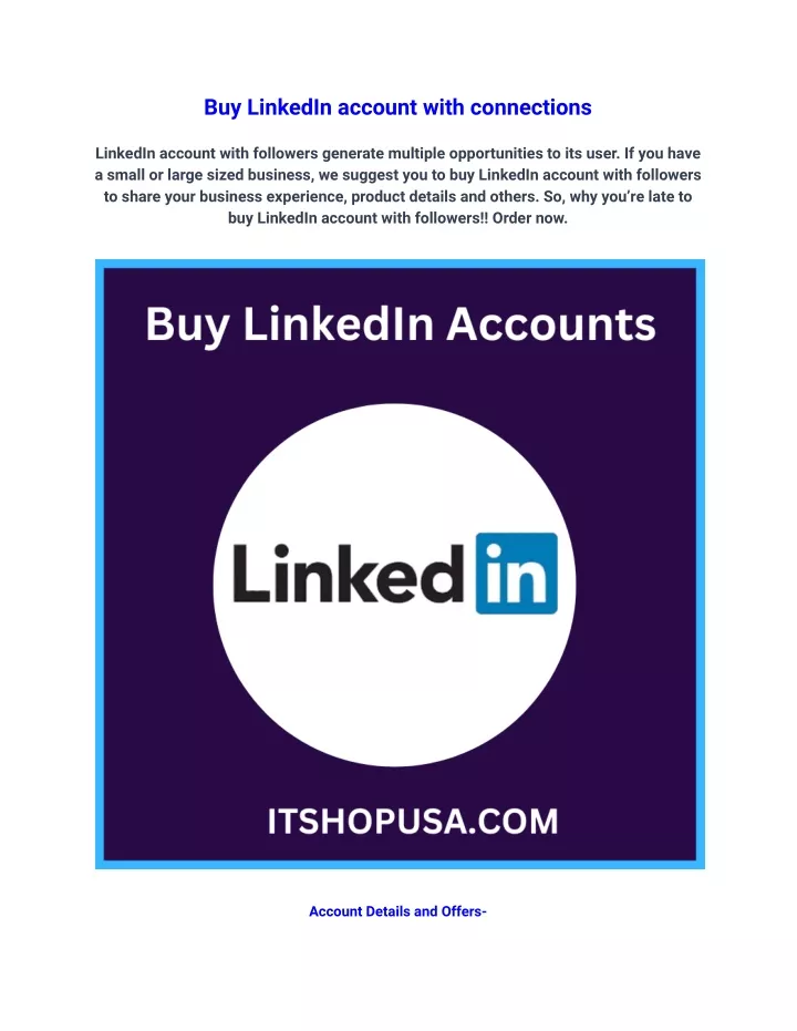 buy linkedin account with connections