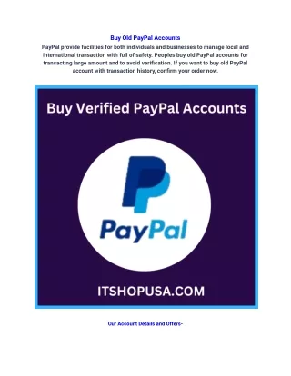 Buy Old PayPal Accounts