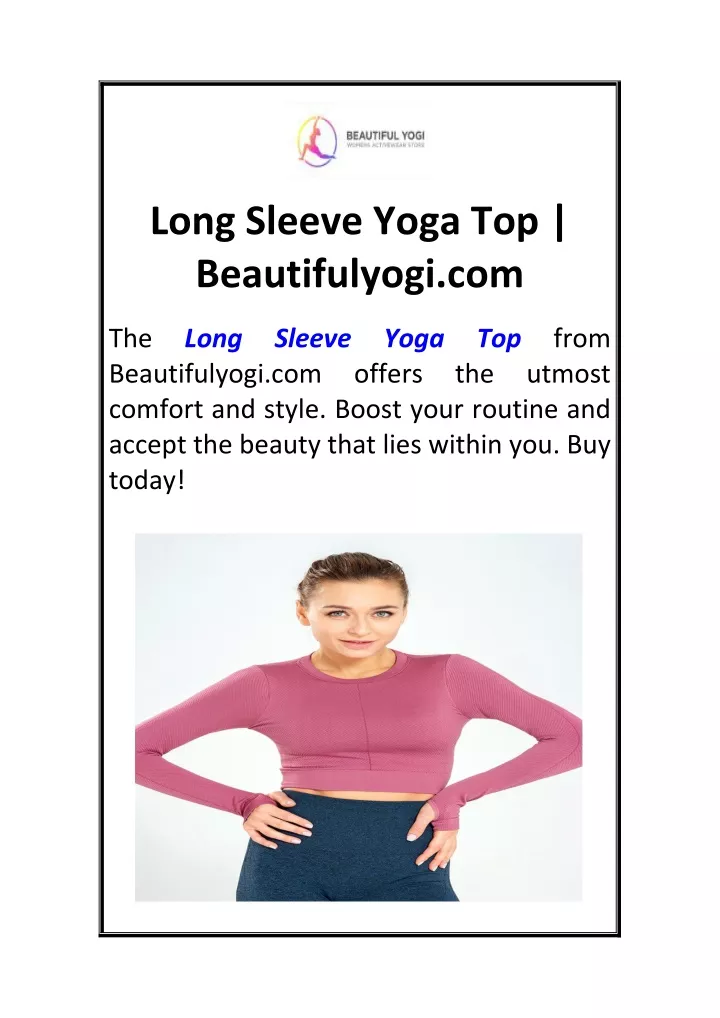 long sleeve yoga top beautifulyogi com