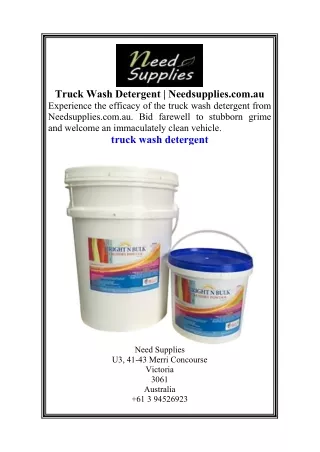 Truck Wash Detergent   Needsupplies.com.au