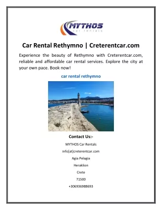 Car Rental Rethymno Creterentcar