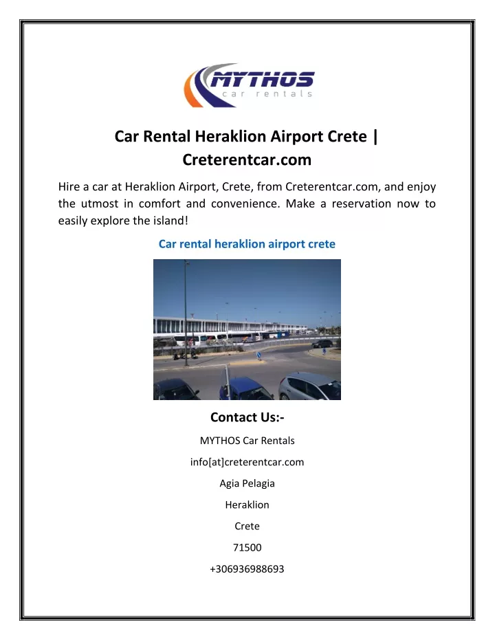 car rental heraklion airport crete creterentcar