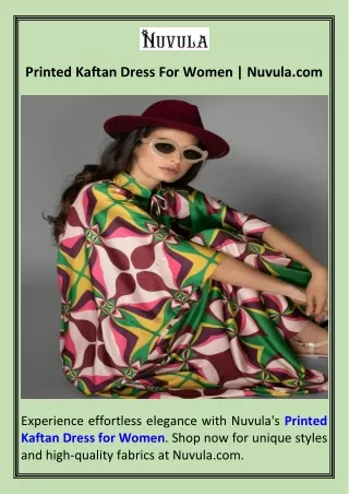 Printed Kaftan Dress For Women  Nuvula.com