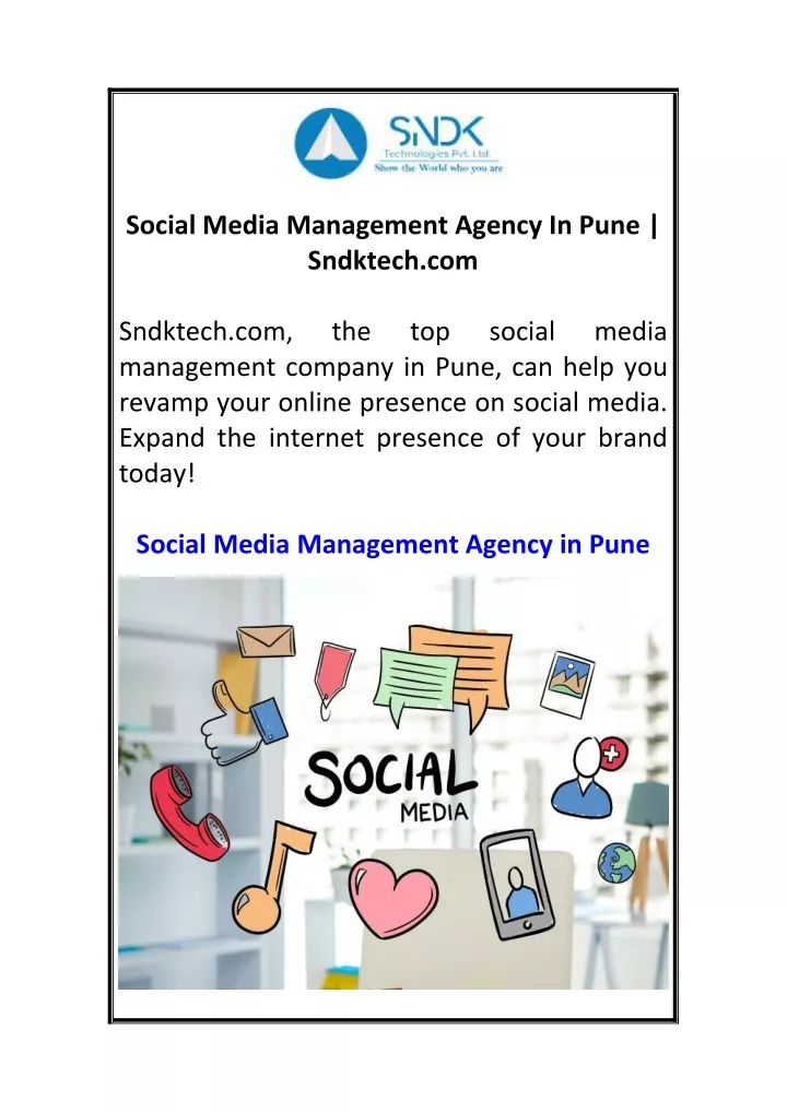 social media management agency in pune sndktech