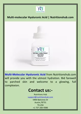 Multi-molecular Hyaluronic Acid  Nutritionshub.com