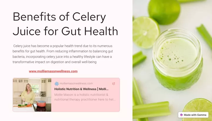 benefits of celery juice for gut health