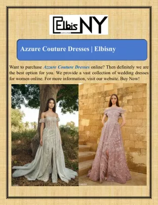 Azzure Couture Dresses Elbisny