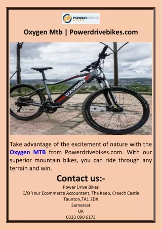Oxygen Mtb  Powerdrivebikes.com