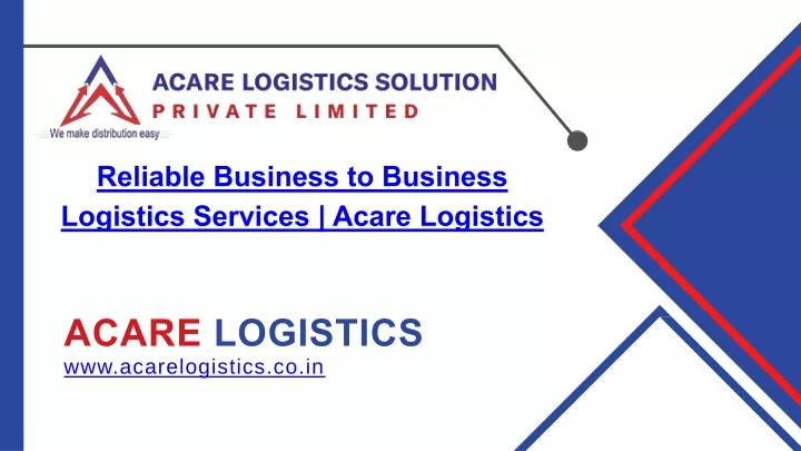 reliable business to business logistics services