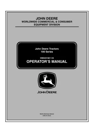 John Deere 155C Lawn Tractors Operator’s Manual Instant Download (PIN010001-) (Publication No.21821)