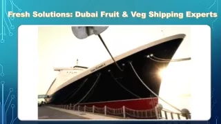 Dubai Fruit & Veg Shipping Fresh Solutions