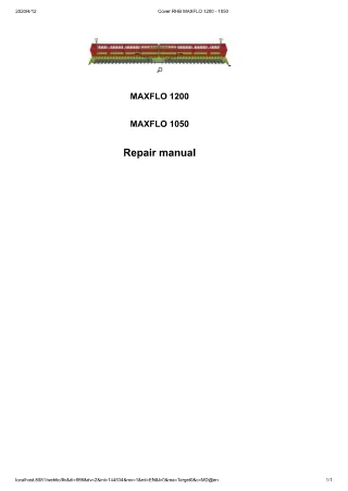 CLAAS MAXFLO 1200-1050 (Type 537) Service Repair Manual