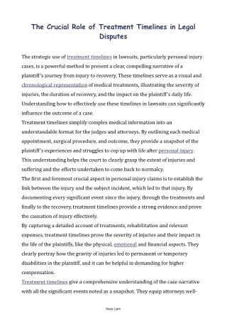 The Crucial Role of Treatment Timelines in Legal Disputes