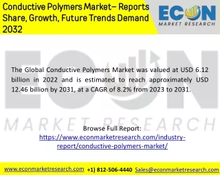 conductive polymers market reports share growth