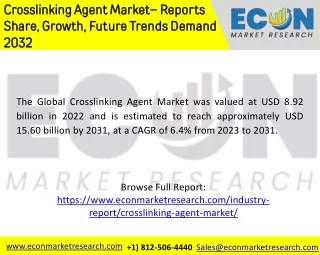 crosslinking agent market reports share growth