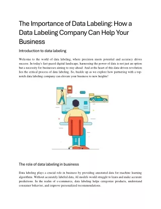 The Importance of Data Labeling How a Data Labeling Company Can Help Your Business