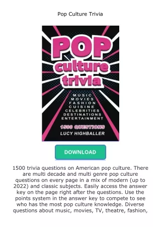 ❤️get (⚡️pdf⚡️) download Pop Culture Trivia