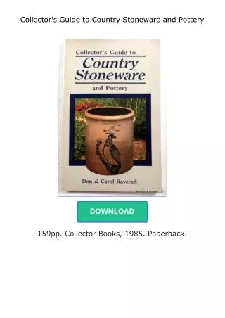 free read (✔️pdf❤️) Collector's Guide to Country Stoneware and Pottery