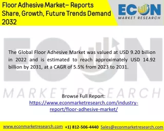 floor adhesive market reports share growth future