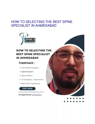 HOW TO SELECTING THE BEST SPINE SPECIALIST IN AHMEDABAD