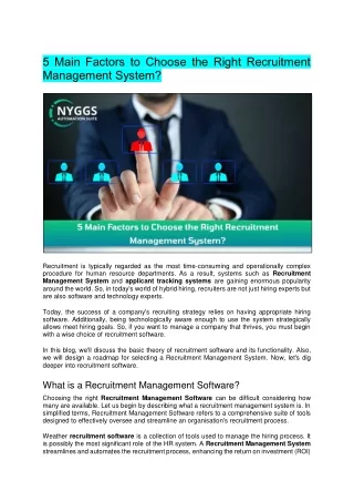 5 Main Factors to Choose the Right Recruitment Management System