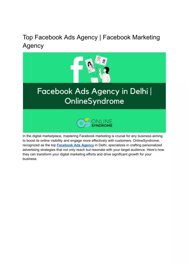 top facebook ads agency facebook marketing agency