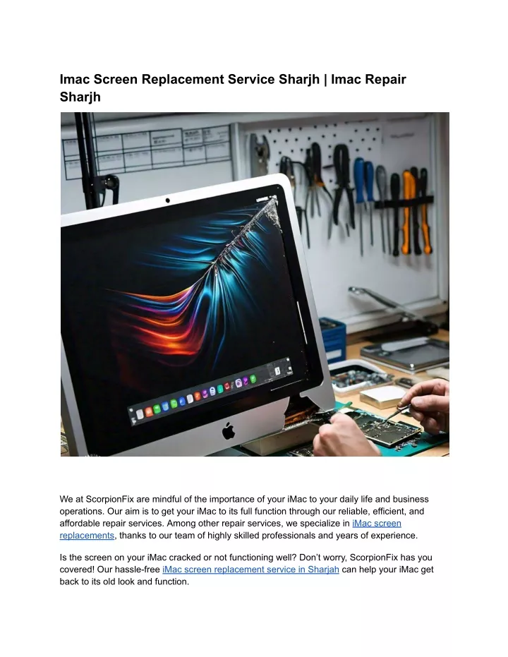 imac screen replacement service sharjh imac