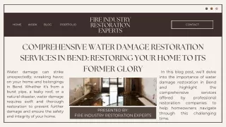 Comprehensive Water Damage Restoration Services in Bend Restoring Your Home to Its Former Glory