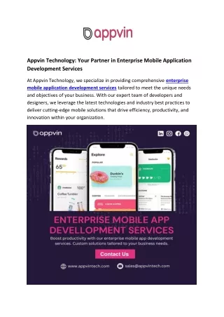 appvin technology your partner in enterprise