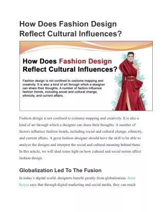 How Does Fashion Design Reflect Cultural Influences_