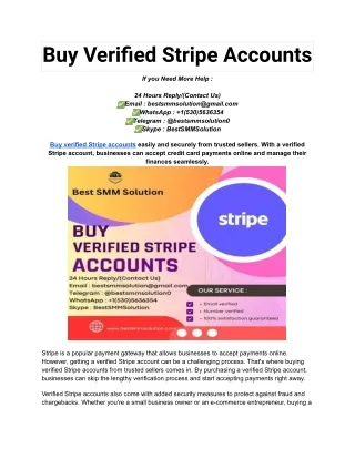 Buy Verified Stripe Accounts