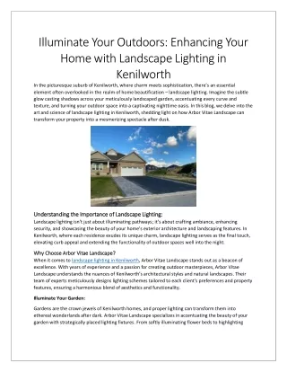 Illuminate Your Outdoors Enhancing Your Home with Landscape Lighting in Kenilworth