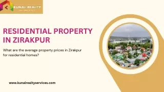 What are the average property prices in Zirakpur for residential homes?