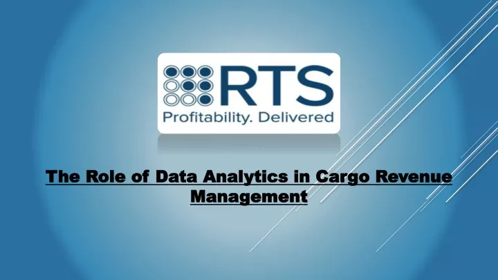 the role of data analytics in cargo revenue