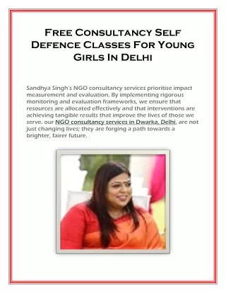 Free Consultancy Self Defence Classes For Young Girls In Delhi