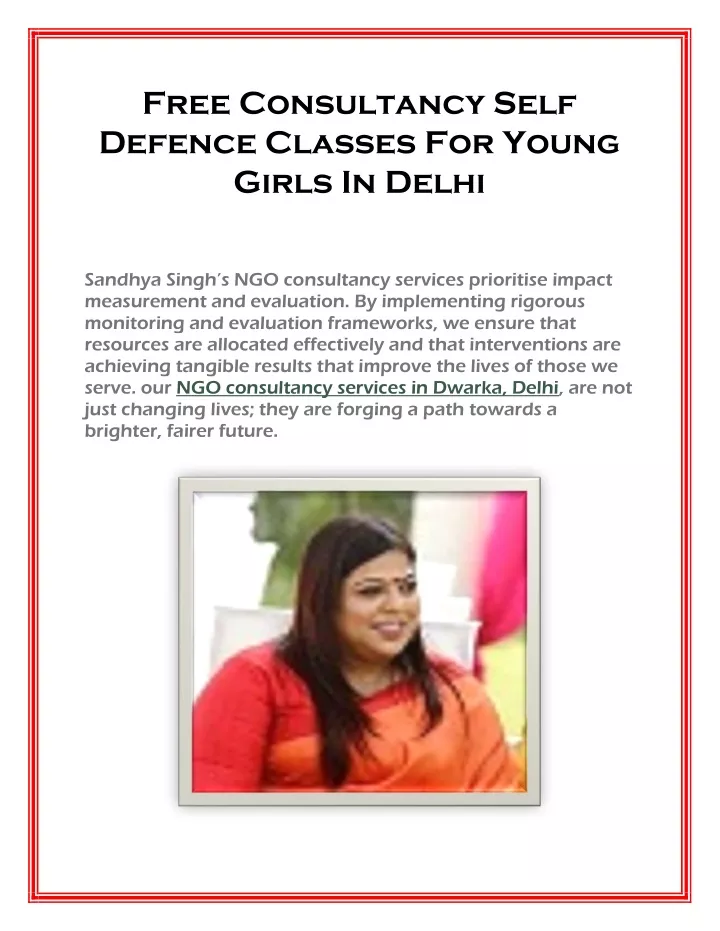 free consultancy self defence classes for young