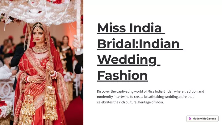 miss india bridal indian wedding fashion