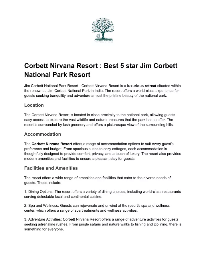 corbett nirvana resort best 5 star jim corbett