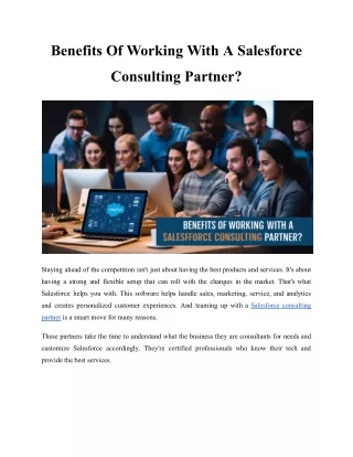 Benefits Of Working With A Salesforce Consulting Partner