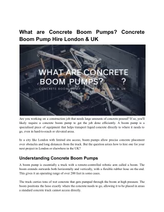 What are Concrete Boom Pumps_ Concrete Boom Pump Hire London & UK