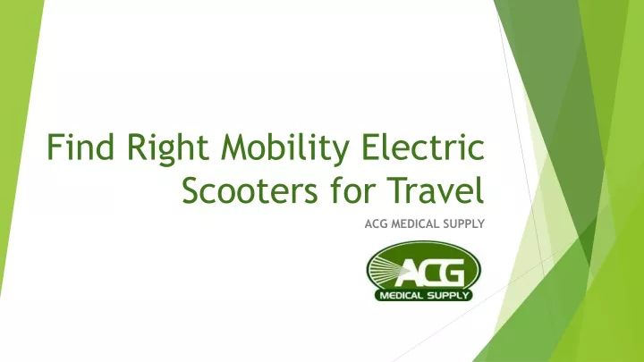 find right mobility electric scooters for travel