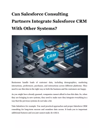 Can Salesforce Consulting Partners Integrate Salesforce CRM With Other Systems
