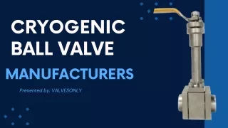 Cryogenic Ball Valve Manufacturers