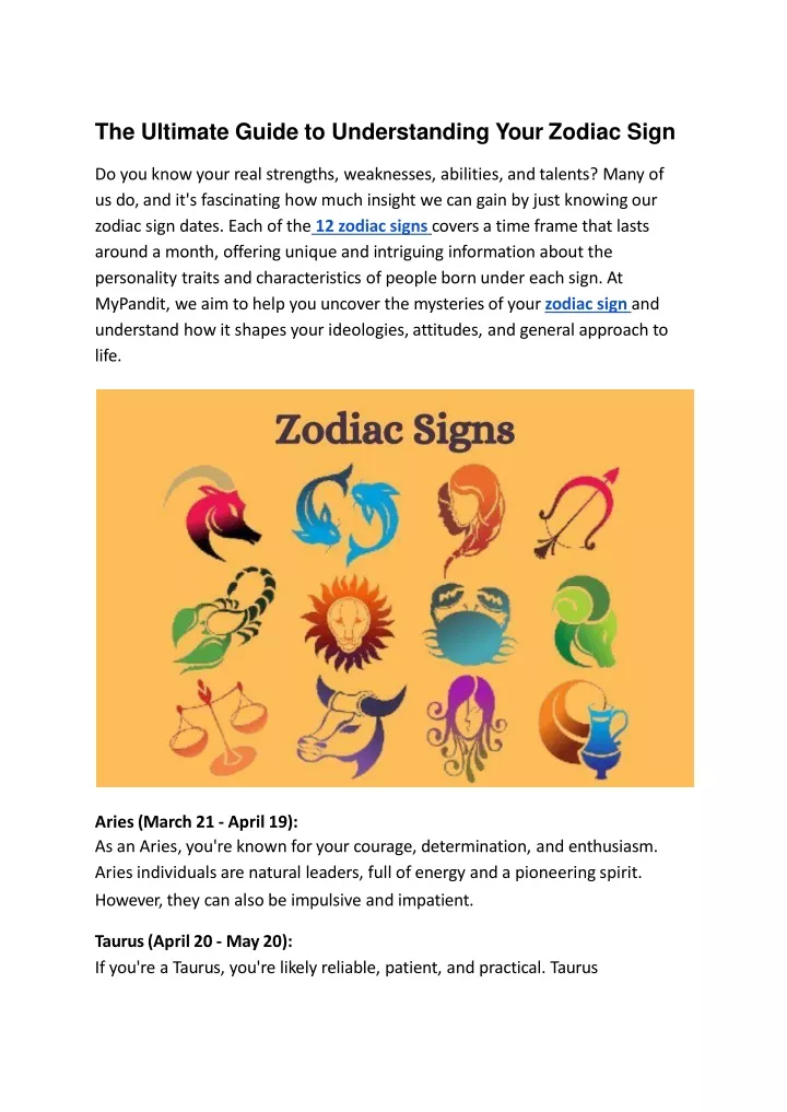 the ultimate guide to understanding your zodiac