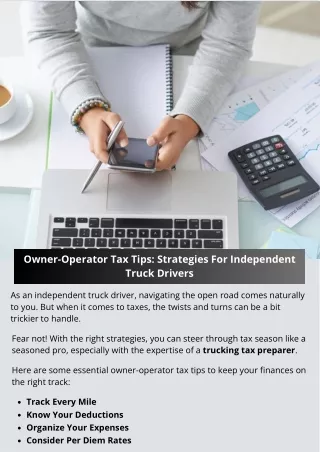 Owner-Operator Tax Tips Strategies For Independent Truck Drivers