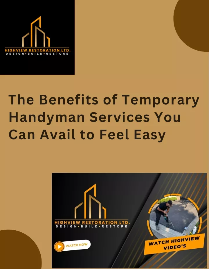 the benefits of temporary handyman services