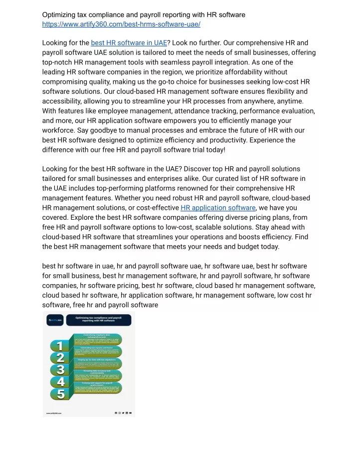 optimizing tax compliance and payroll reporting