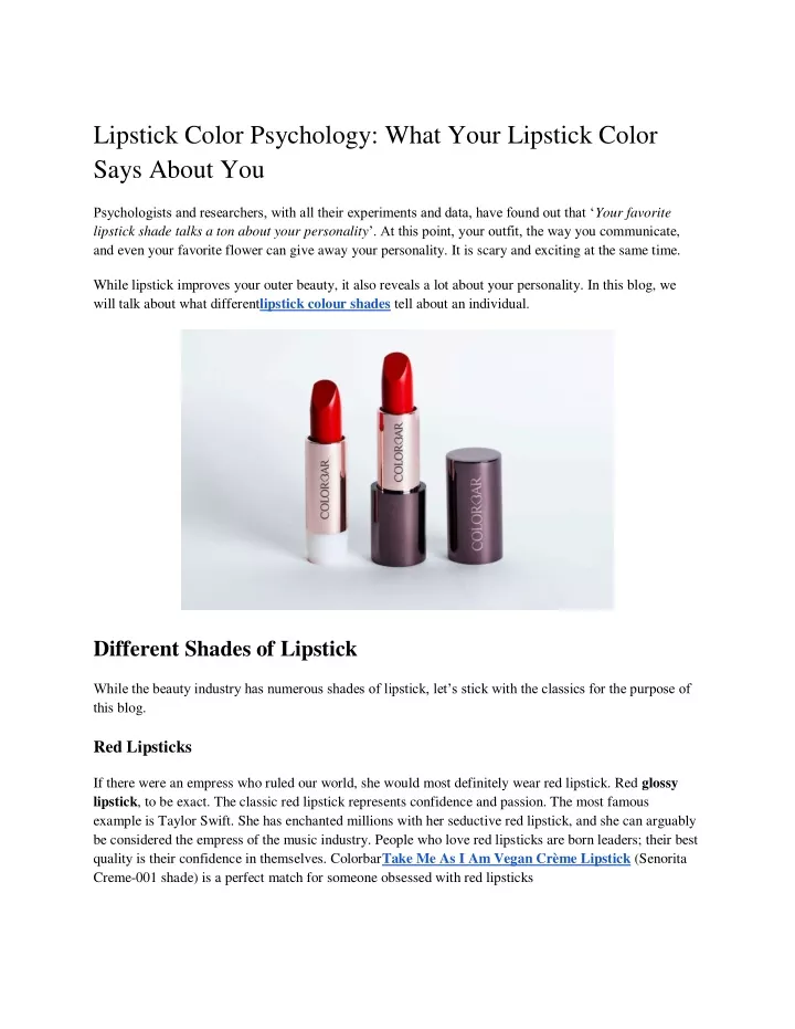 lipstick color psychology what your lipstick