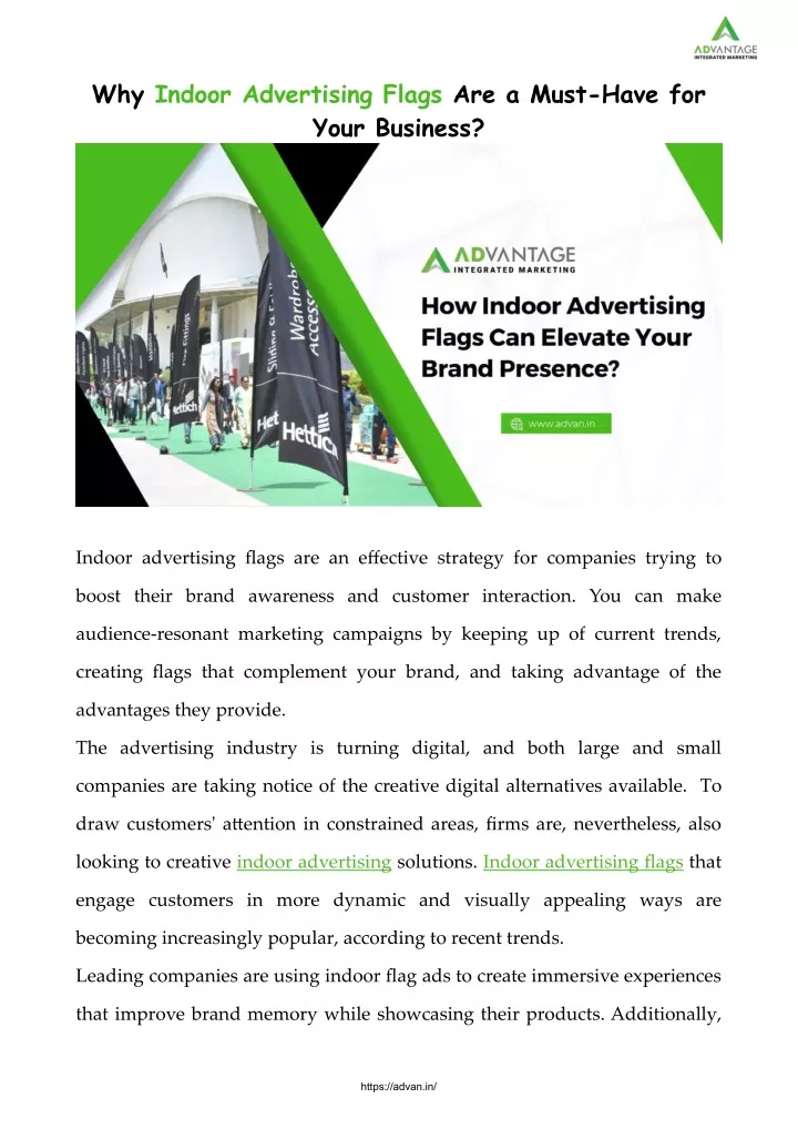 why indoor advertising flags are a must have